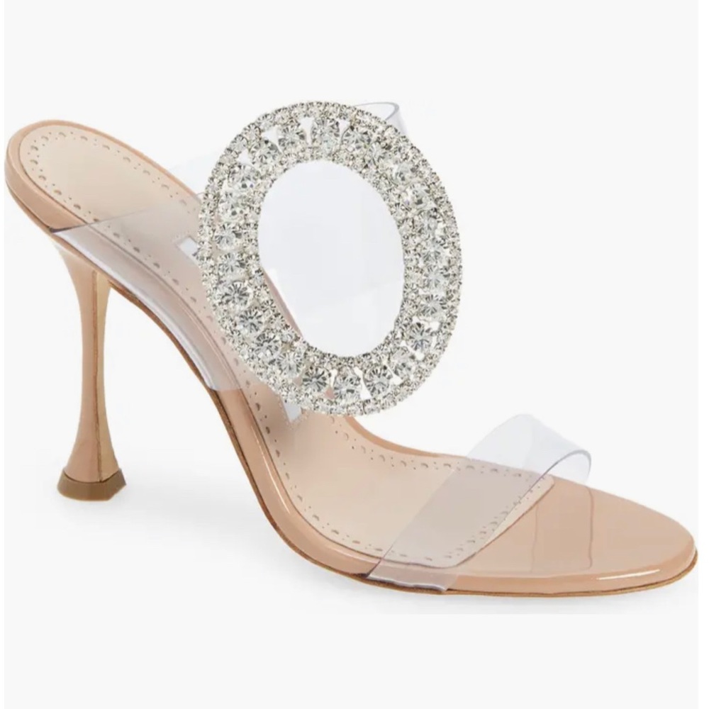 MANOLO BLAHNIK Fipbionabi Crystal Buckle Clear Sandal (Women)